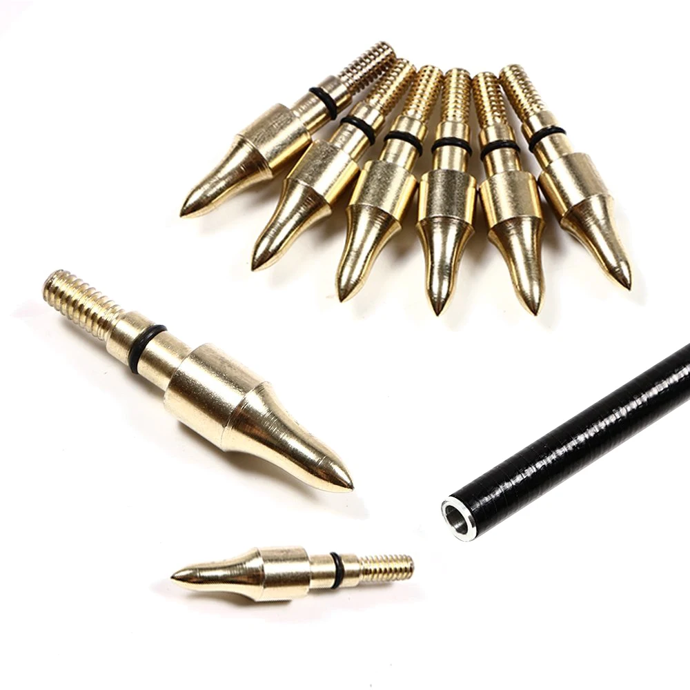 

Huntingdoor Archery Broadheads Steel 100 Grain Field Points Screw-In Arrowheads 5/16'' Replacement Target Practice Arrow Tips