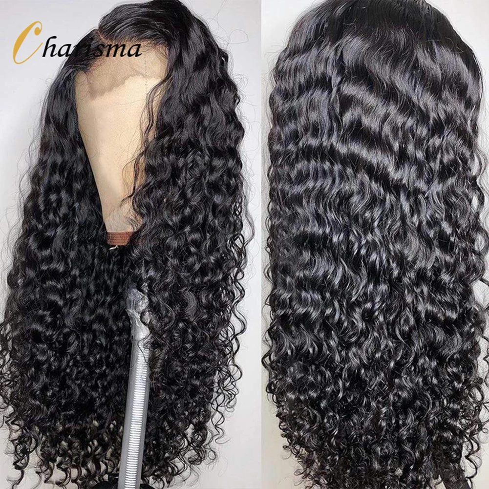 

Charisma 26Inch Curly Lace Front Wig Syntehtic Wig Water Wave Natural Black Wigs for Women Natural Hairline Wig Pre Plucked Wig