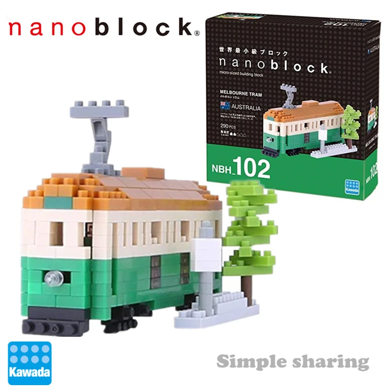 Новинка строительные блоки NANOBLOCK Мельбурн ТРАМ микро размер вызов детской модели
