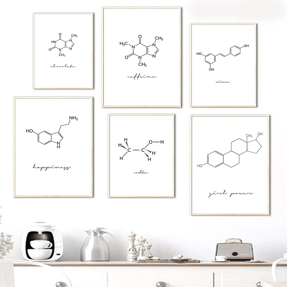 

Chemical Reaction Molecular Structure Art Wall Art Canvas Painting Nordic Posters And Prints Wall Pictures For Living Room Decor
