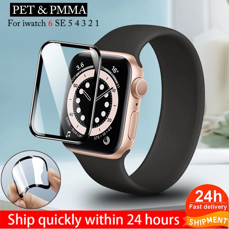 Защитная пленка для apple watch 6 se 5 4 38 40 44 42 мм ПЭТ и ПММА 3D изогнутый край HD закаленное