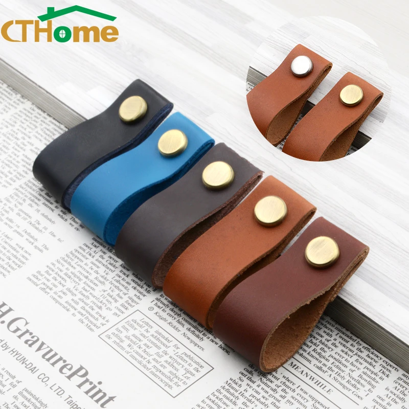 

1 Pc Soft Leather Furniture Pull Handles for Doors Cabinets Dresser Cupboards Closet Drawer Pulls Knob Handle Hardware Kitchen