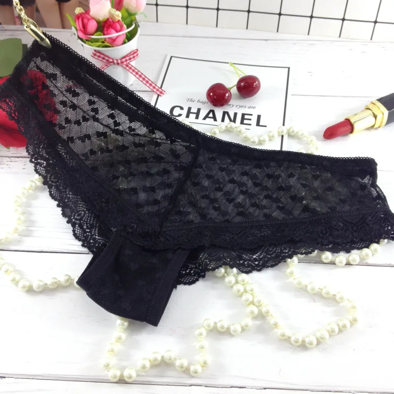 Хлопковые трусики без следов с заниженной талией полностью прозрачное кружевное