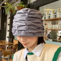 new japan pleated bucket hat for women cotton wide brim elegant ladies fisherman hat designer wedding panama gorros
