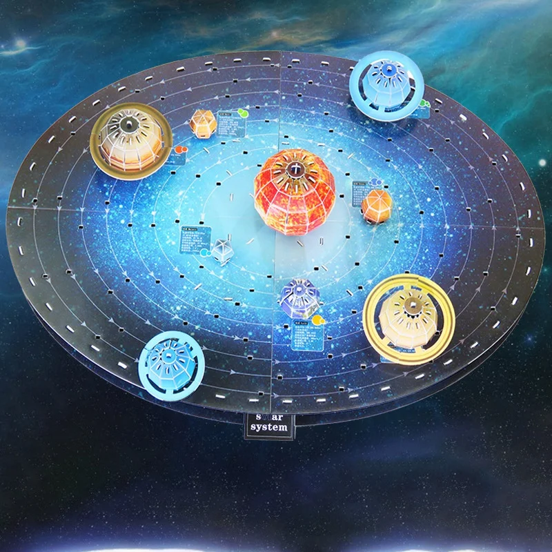 

3D Solar System Puzzle Set Planet Board Game Paper DIY Jigsaw Learning & Education Science Toy Kids Birthday Gift 146Pcs