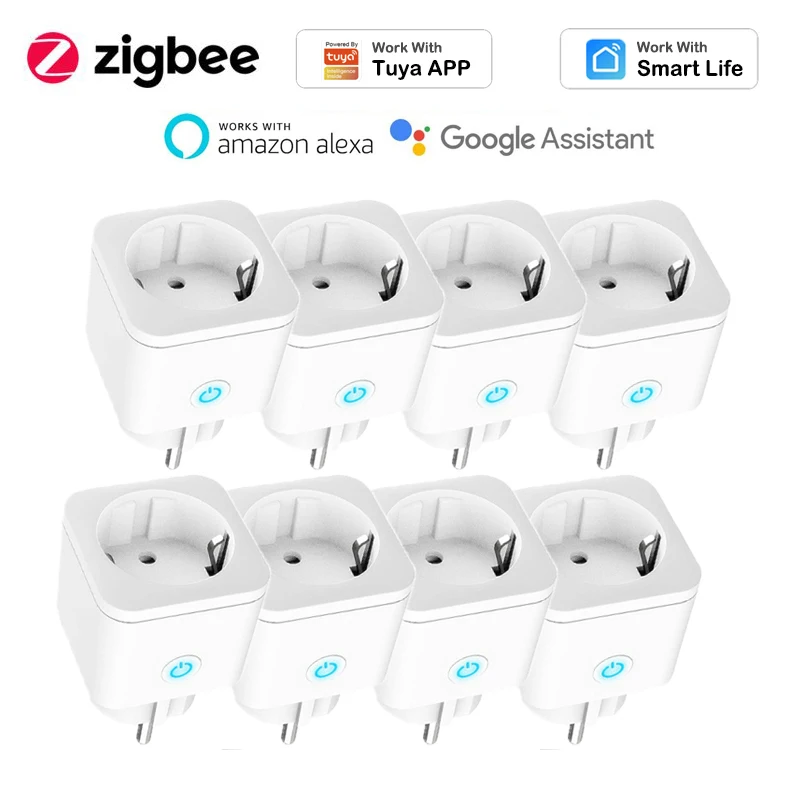 

Tuya ZigBee Smart EU FR Plug EU 16A Power Monitor Timer Socket Remote control Automation Compatible Alexa Google Home Assistant