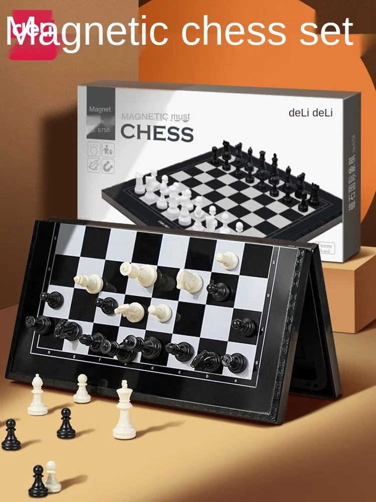 Шахматная Магнитная Портативная Складная шахматная доска для начинающих и