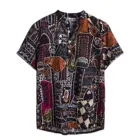 Модные Винтажные рубашки, Мужская гавайская рубашка с коротким рукавом, Пляжная рубашка с цветами, водолазка, кардиган, рубашка, топы, блузы, футболка для мужчин