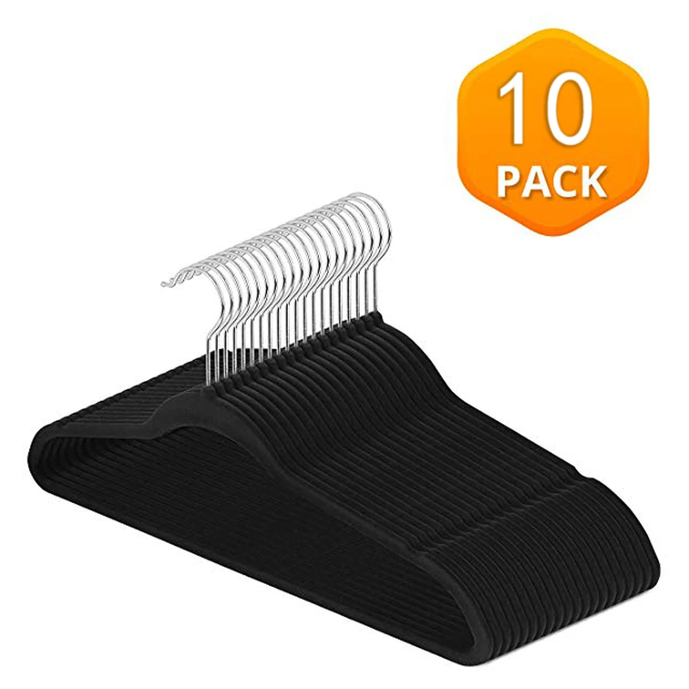 

10 pcs Home Clothes Metal Hangers Notched Durable and Slim Perfect for Coat Jacket Dress Shirt Trousers or Closet Space-Saving