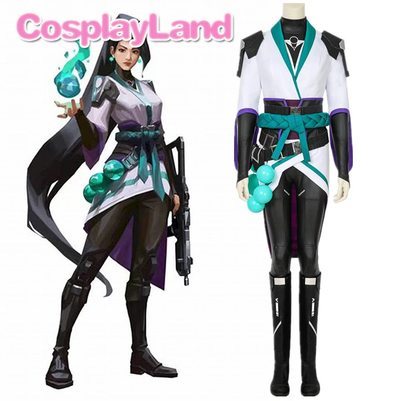 Game Valorant Sage Cosplay Costume Halloween Carnival Outfit Adult Women Fancy Party Suit Boots Do Custom Size