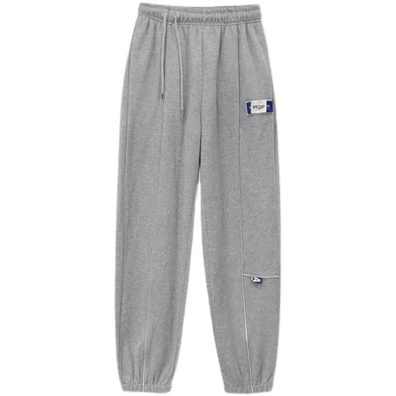

Female Casual Loose Sports Girls Thin Wild High-waist Wide-leg Pants Women's Solid Color Elastic Waist Straight-leg Trousers