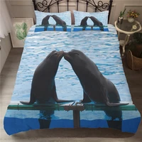 bed coverlet bedding set sea lion 3d printed comforter home textiles soft king size bed clothes with pillowcases