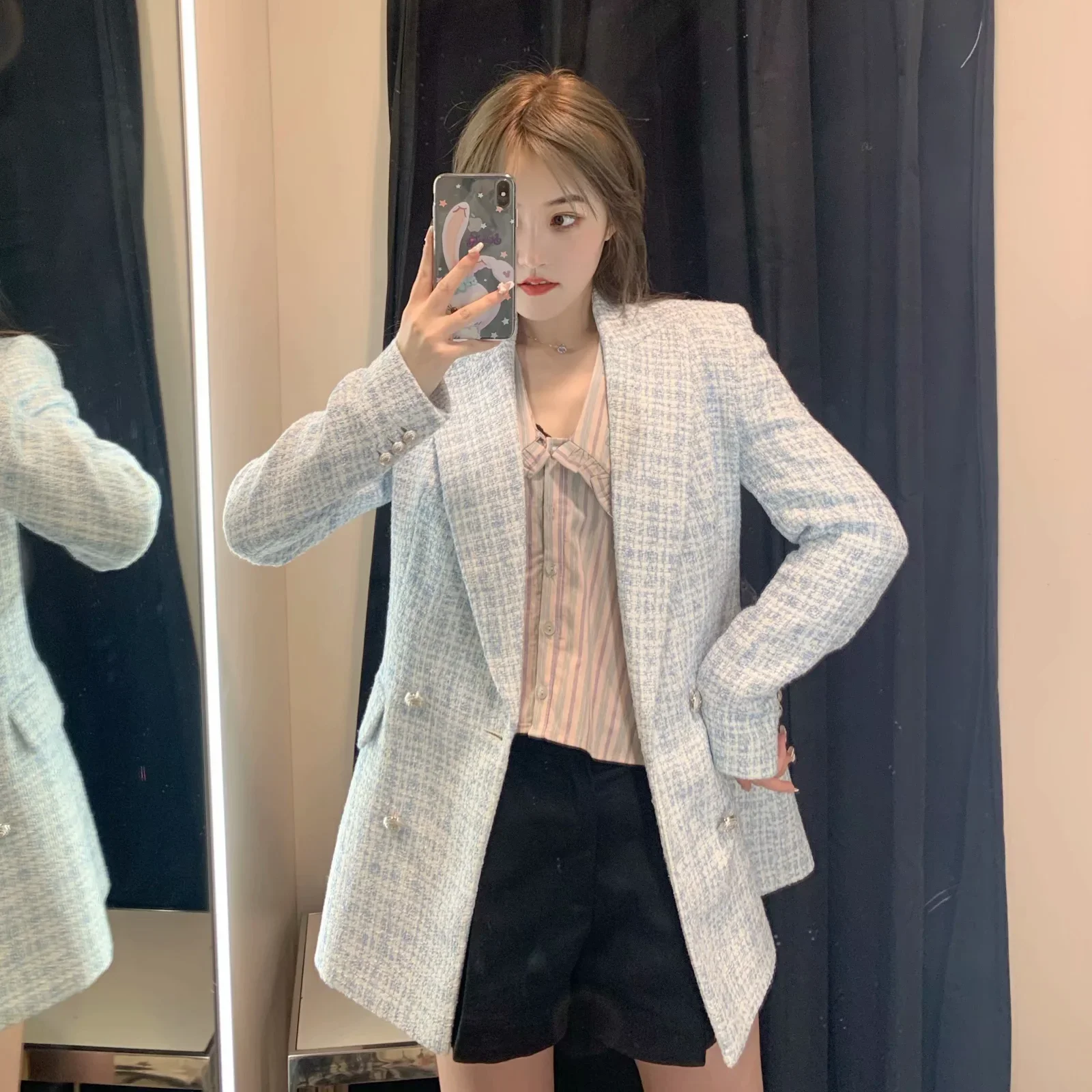 

Plaid slim casual suit coat