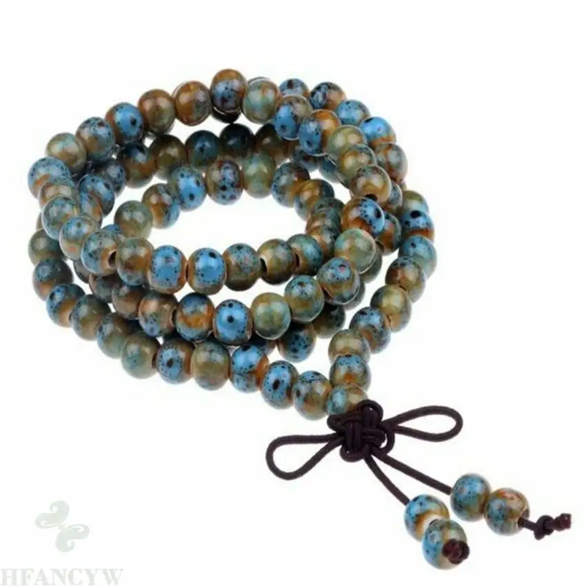 

6 мм буддизм 108 керамический молитвенный шарик мала драгоценный камень ожерелье Энергия счастливая цепь Исцеление буддизм Медитация ручная...