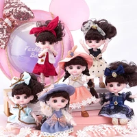 6 inch cute doll dress up bjd doll the waist can be rotated makeup diy toy with magnet mini pocket doll christmas gift for girls