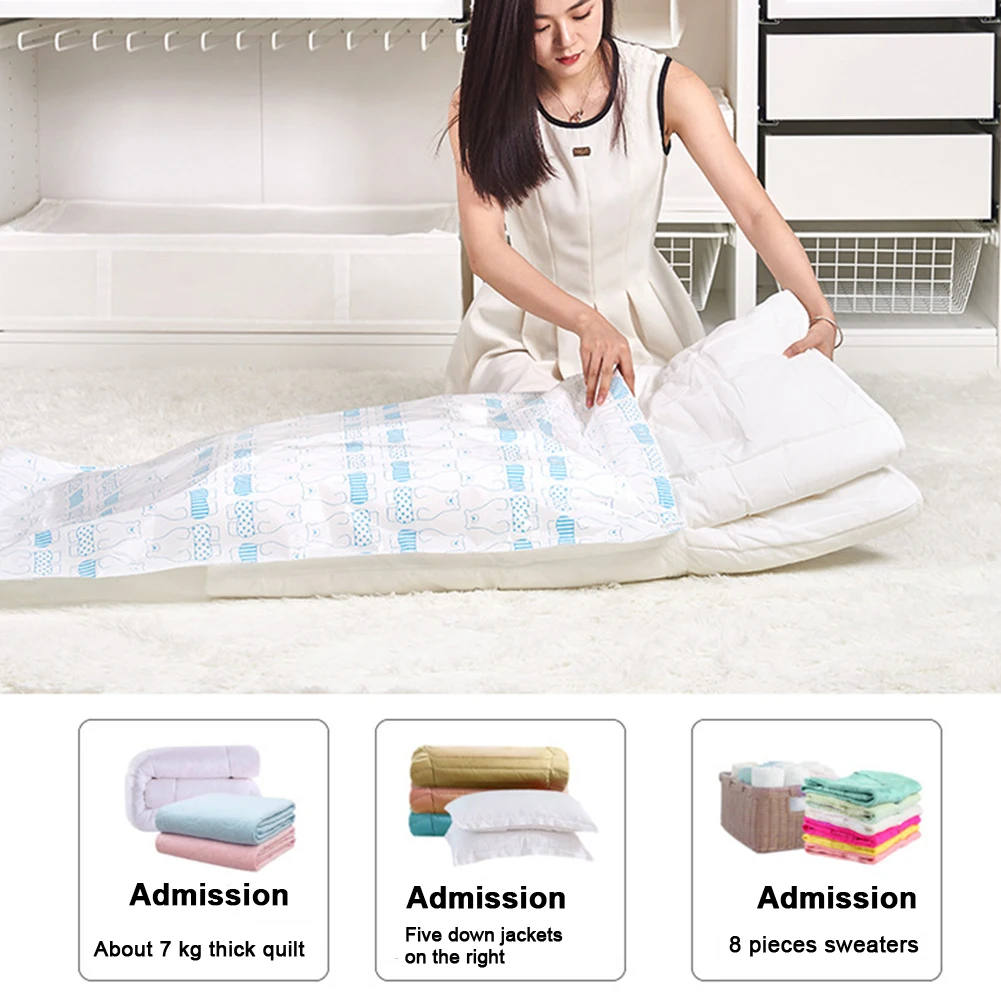 

11 Pcs/set Organizer Practical Save Space Storage Bag Seal With Pump Reusable Travel Vacuum Compressed Foldable Dustproof Large