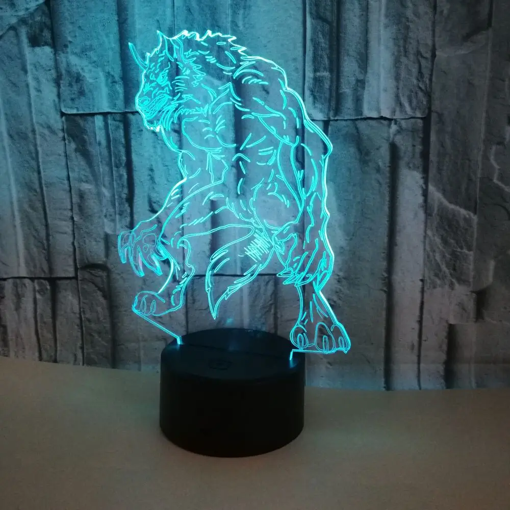 Светодиодный ночник с 3D иллюзией настольный светильник USB 7 цветов