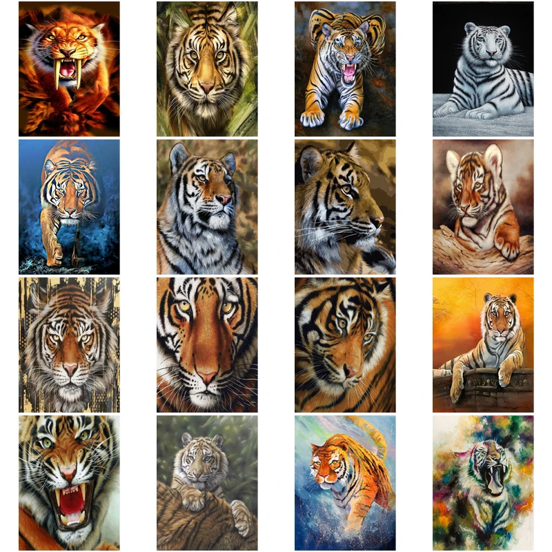 

Набор для алмазной вышивки 5D «сделай сам», мозаика с крестом, картина с животными, украшение для дома, круглый подарок, 16 шт.