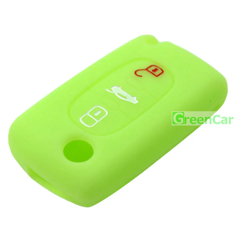 Светящийся чехол для автомобильного ключа с 3 кнопками 1 шт. Peugeot 206 107 207 307 607 208 308 407