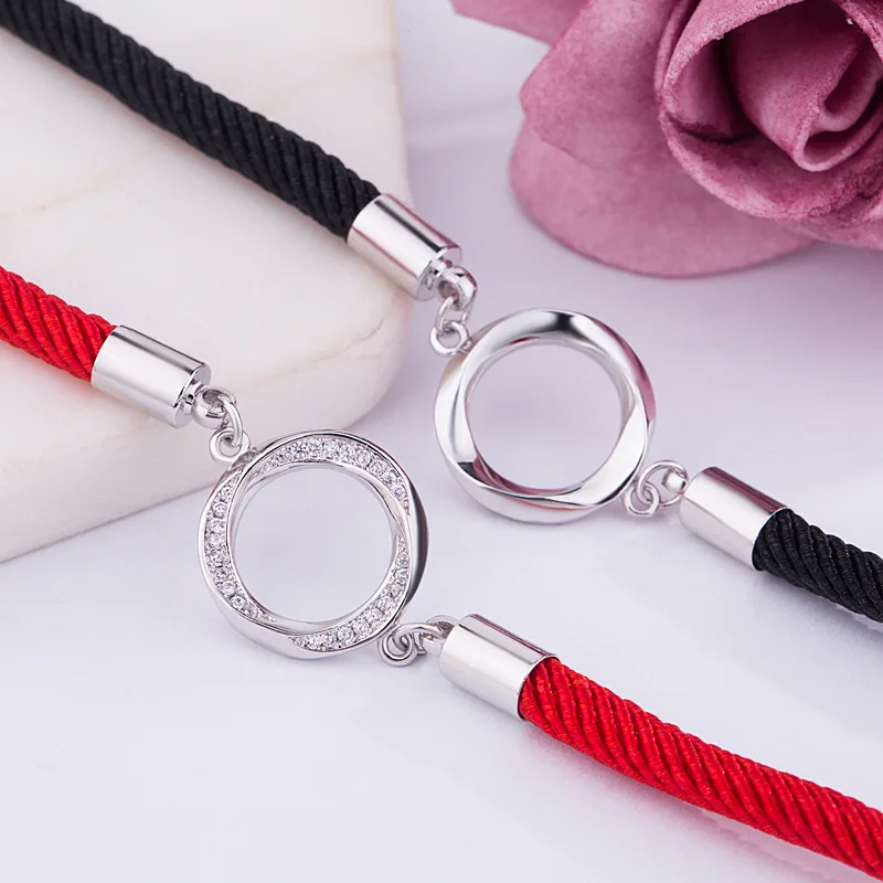 Новый браслет для пары со стразами круглый модный простой в этом году красная