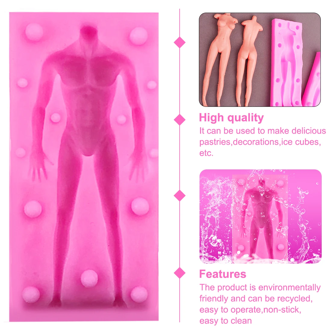 Силиконовая форма в форме тела 3D инструмент для помадки ручной работы сделай сам
