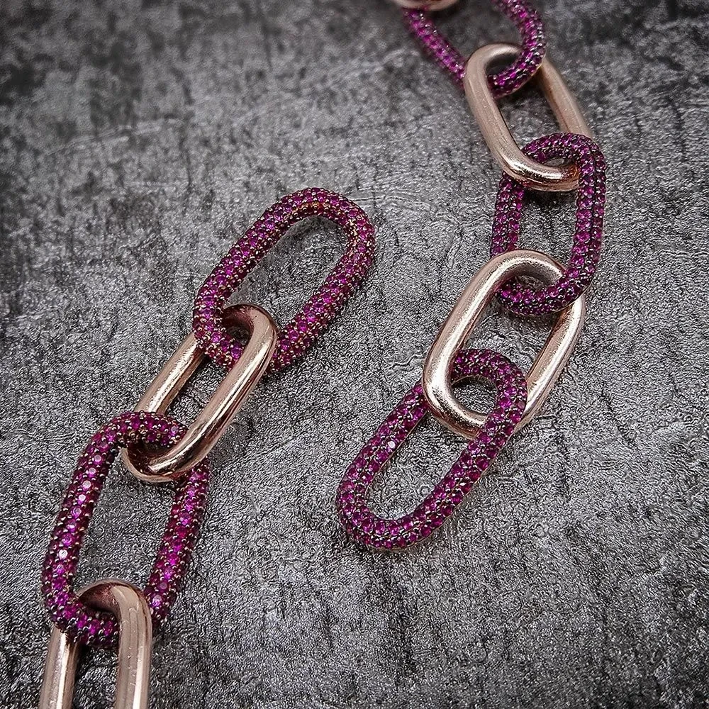 Модный шарм копия 1:1 Реплика бордовый и розовый браслет-цепочка Роскошные