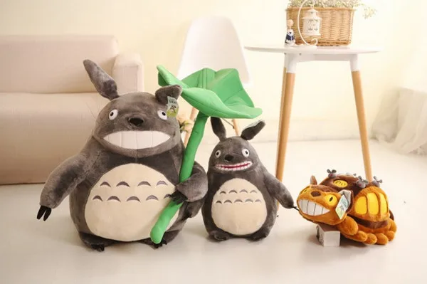 

[Funny] 50cm Cartoon New Peluche Totoro Catbus My Neighbor Totoro Family stuffed Plush Doll cat bus model Hold pillow baby toy