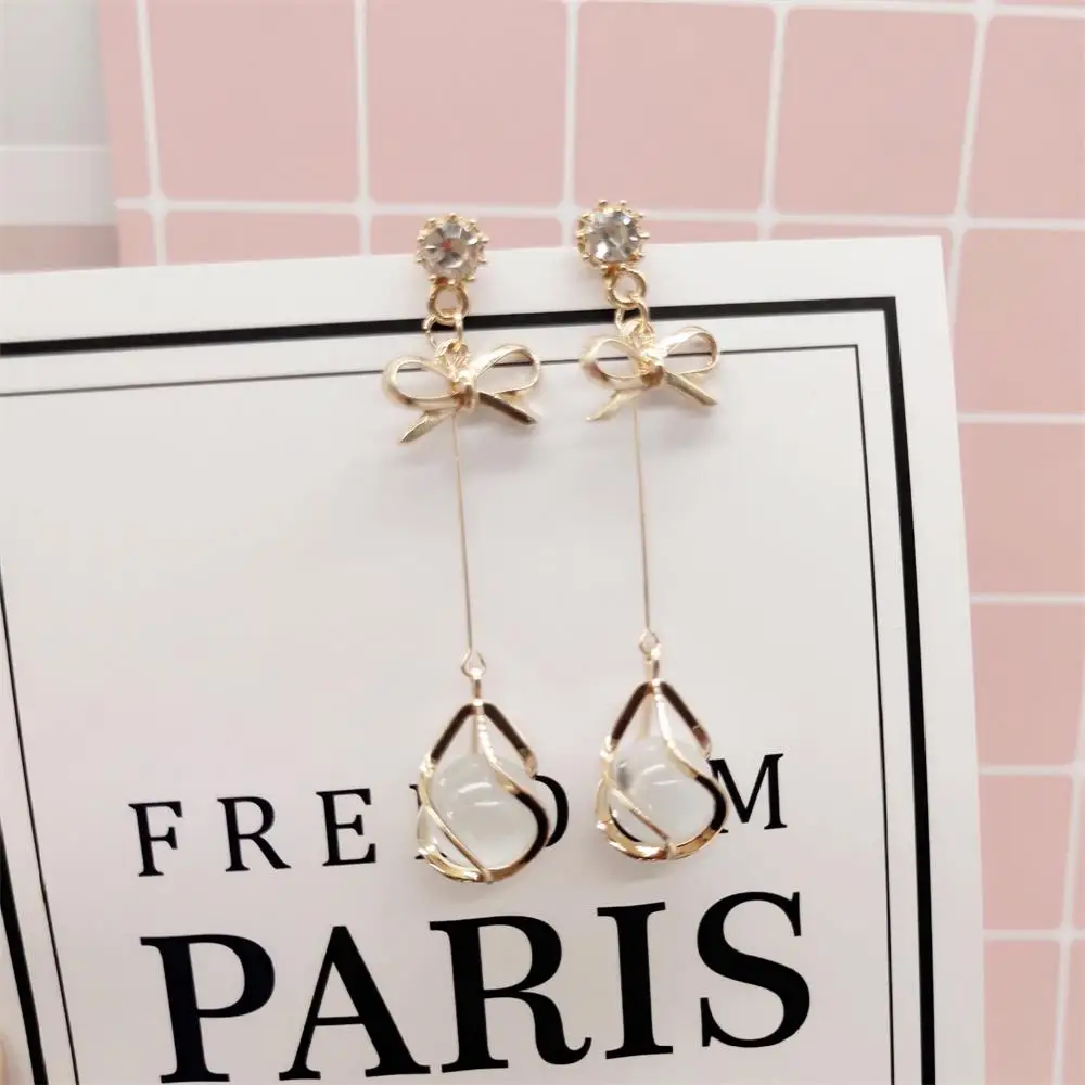 Rnafashion новые модные корейские серьги длинные висячие кошки глаз жемчужные с