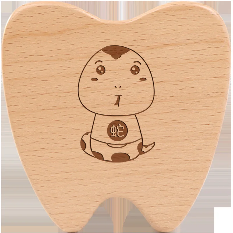 Новый стиль деревянные зубы Лиственные коробка на память для девочек и мальчиков