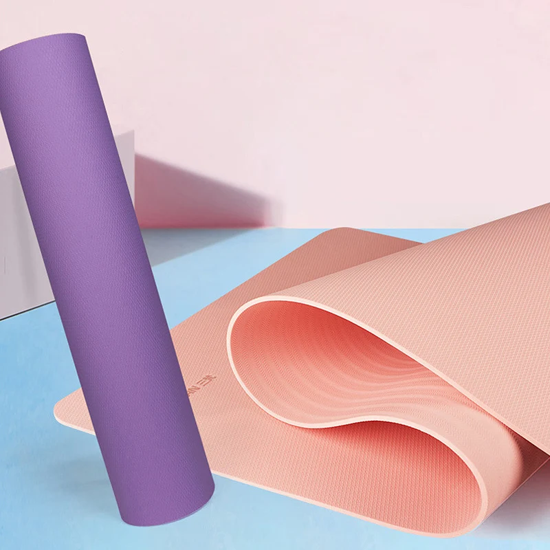 Утолщенный нескользящий коврик из ТПЭ для занятий йогой 6 мм 10 | Спорт и