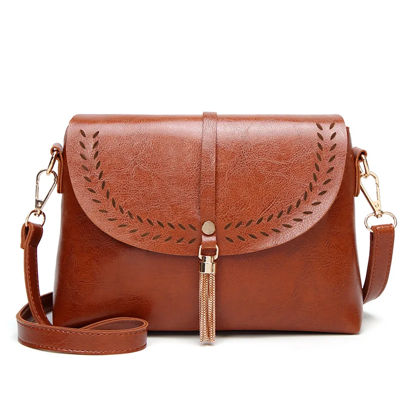 

Leather Luxury Women Hollow Tassel Handbags Designer Messenger Bag Small Ladies Shoulder Hand Crossbody Bags for Women
