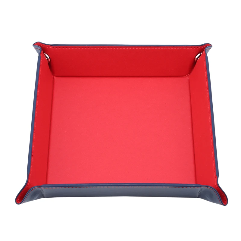 PU Leather Valet Trinket Folding Tray Collapsible Phone Key Wallet Coin Desktop Storage Sundries Box Bins Accessories | Дом и сад