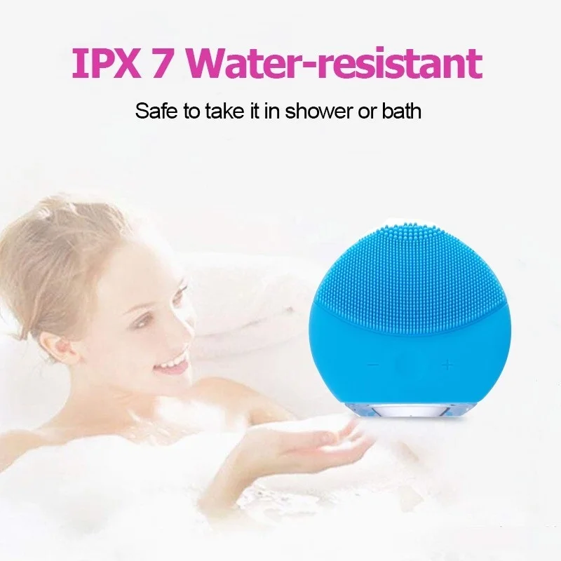 

Electric Facial Cleansing Brush Ultrasonic Vibration Face Cleaner Face Massager Silicone Waterproof Cleansing Instrument
