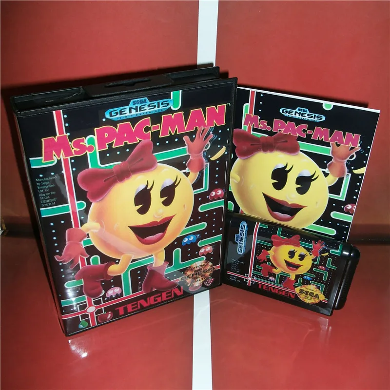 Ms.Pac-Man US Cover with Box and Manual For Sega Megadrive Genesis Video Game Console 16 bit MD card | Электроника