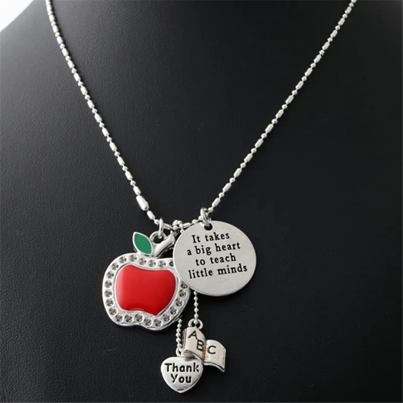 1 шт. очаровательные ожерелья с сердечком и красным яблоком подарок на День