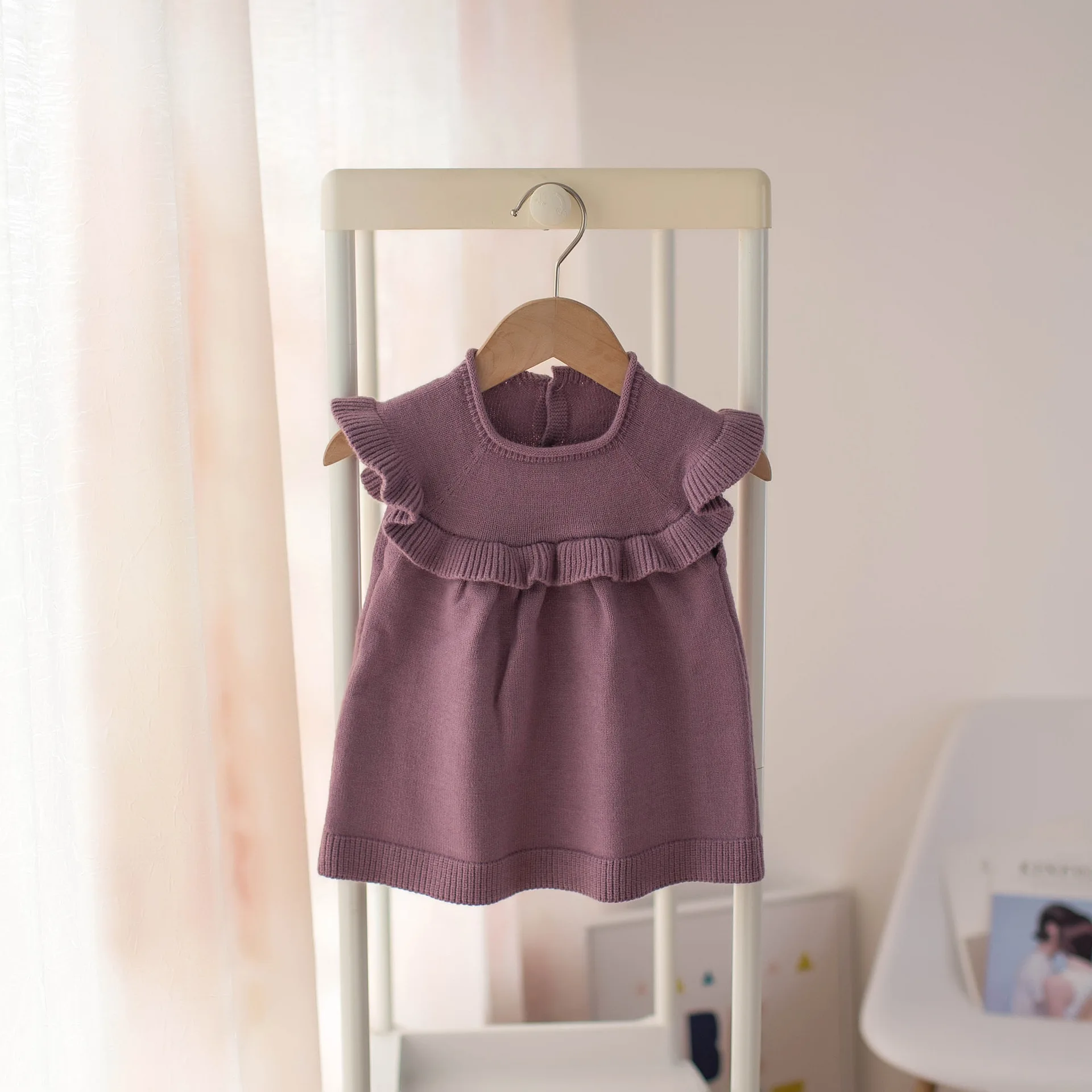 

2021 Autumn Spring Kids Girls Sweaters Baby Girl Solid Cotton Sweater Dress Children Knitted Vest Kids Sweaters Waistcoat Girls