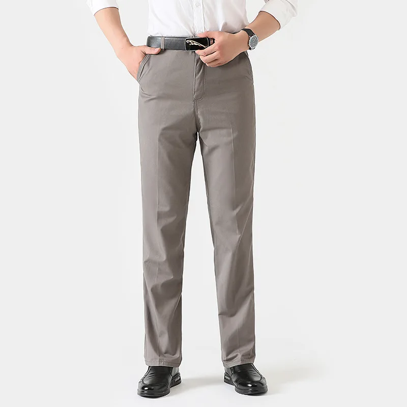Dark gray Модные новые мужские брюки прямые свободные повседневные брюки классические деловые повседневные брюки модные мужские брюки для отдыха - Цвет: Dark gray
