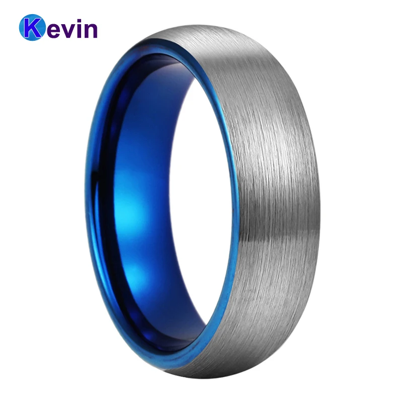 Мужское женское мужское обручальное кольцо синего цвета из вольфрама в наличии 6