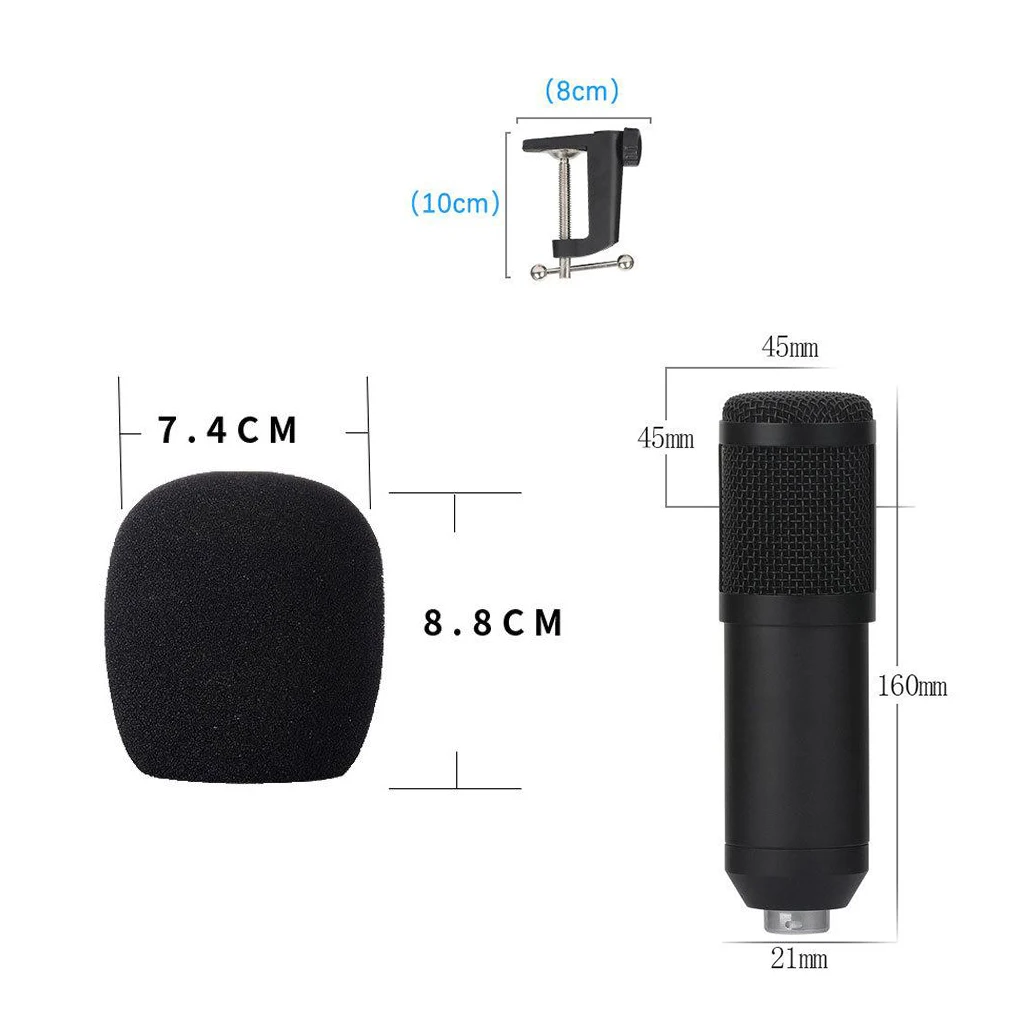 

Microphone Stand with Adjustable Suspension Boom Scissor Arm Stand withShock Mount Windscreen Mic Clip Holder