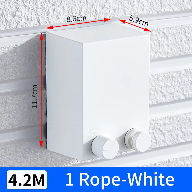 White Выдвижная Веревка для белья домашняя уличная сушилка для одежды ABS пластик балкон невидимая одежда вешалка для белья Сушилка двойная веревка - Цвет: White