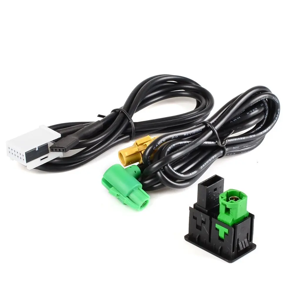 USB Aux-in кнопочный переключатель Кабельный комплект для VW Passat B6 B7 Golf MK6 Jetta Radio RNS315 |