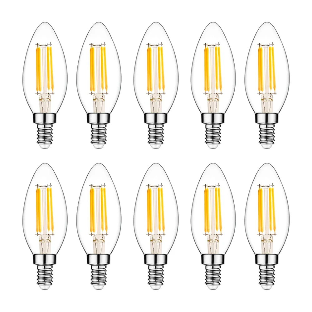 

Светодиодсветодиодный лампа накаливания Эдисона E14 в стиле ретро, 10 шт., Холодный/теплый белый свет, 220-240 В, стеклянсветильник лампочки C35, ви...