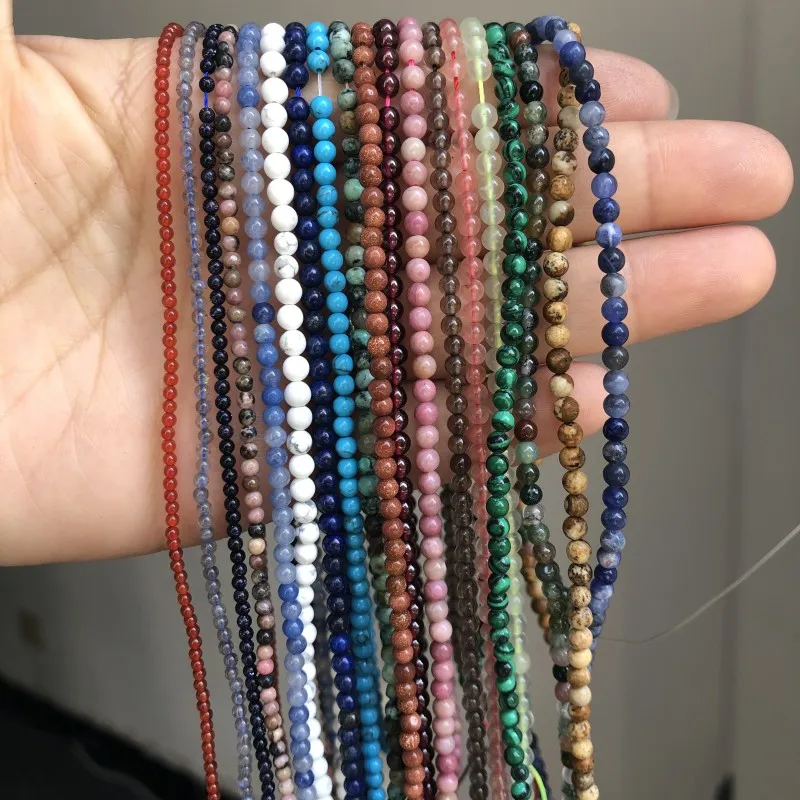 Круглые бусины из кварца Лабрадорита натуральная бирюза агата гранат 2 мм 3 для