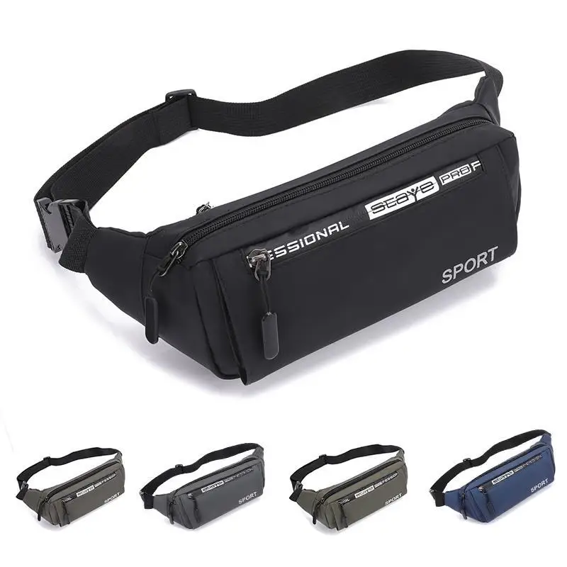 

Casual Fanny Pack for Men Waist Bag Nylon Black Waist Pack Male Chest Bag Phone Pouch
