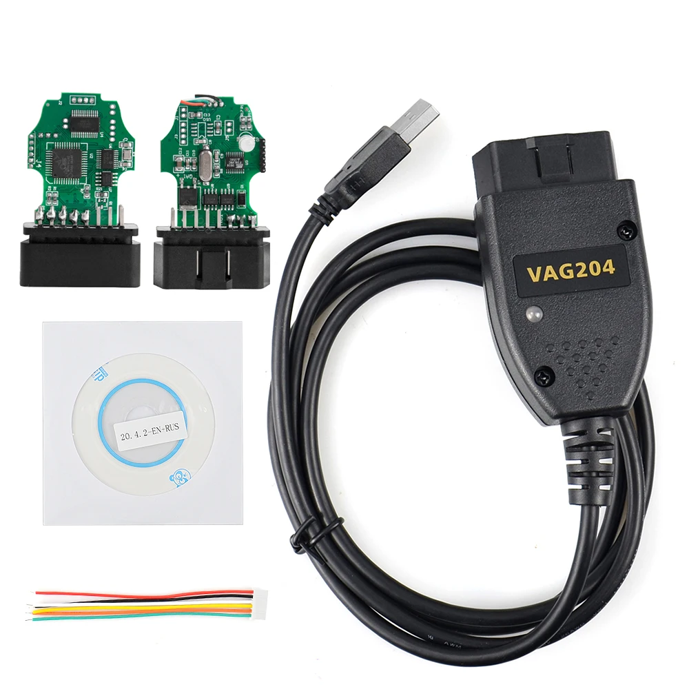 Сканер VAG V21.3 Tool KKL V20.12 COM Кабель OBD2 Диагностический кабель ATMEGA162 + 16V8 FT232RQ сканер HEX
