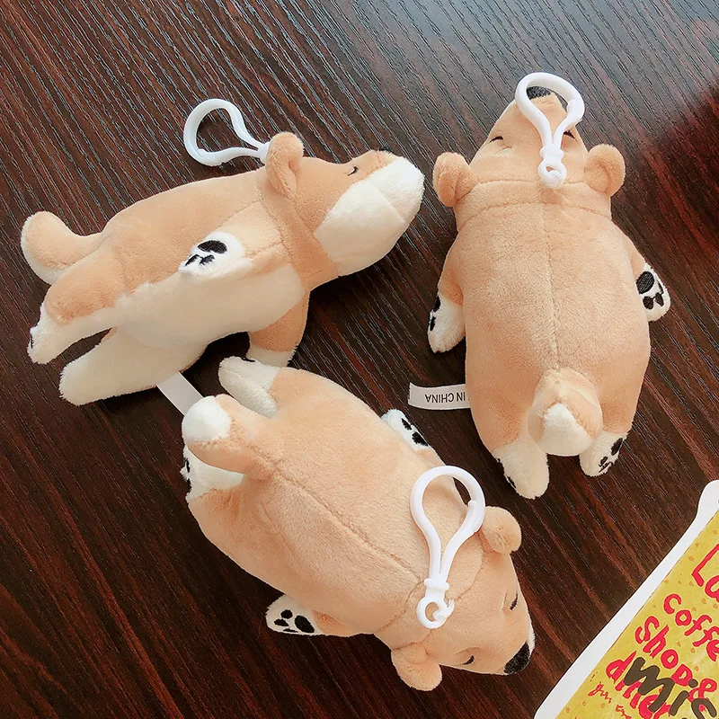 

Cute Shiba Doll Wholesale Plush Dog Key chain Toy Doll Ladies Backpack Pendant Car Door key chain Plush animal Key ring 2020