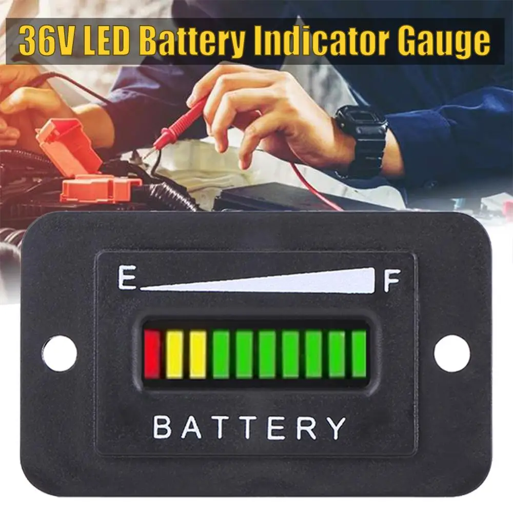 

36V Power Display Battery Indicator Meter Gauge For EZGO Club Car Golf Cart Boat ATV Forklifts Trucks RV UTV Scooters