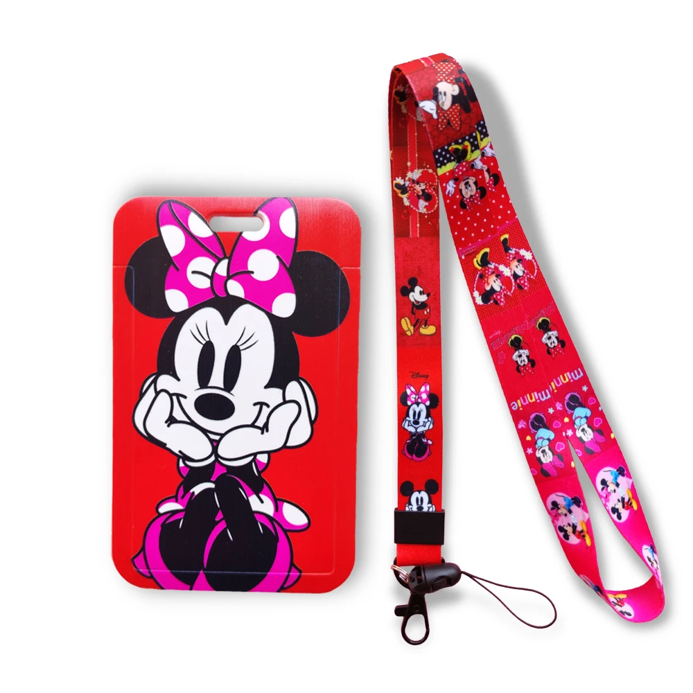 

Disney Mickey Mickey Mouse Lanyard Keys Chain ID Card Cover Pass Mobile Phone Charm Badge Holder Keyring Accessories