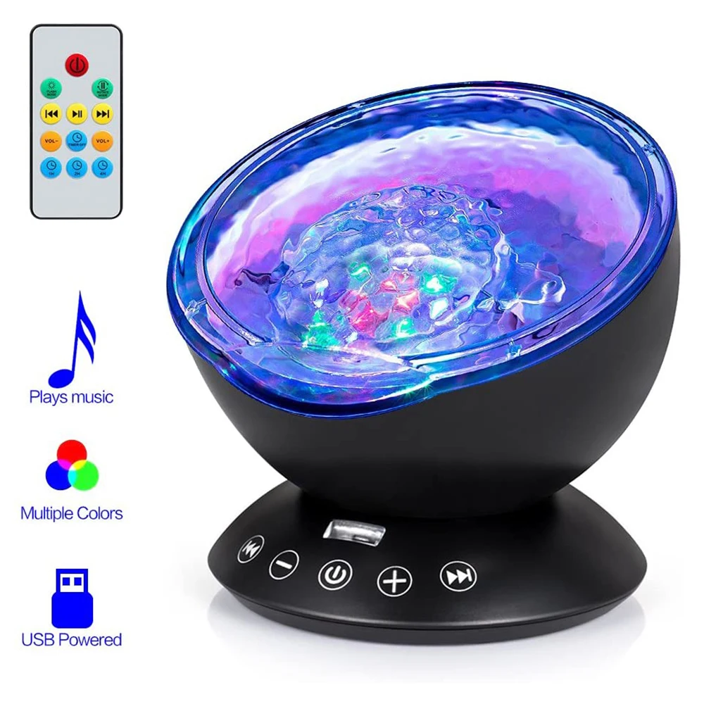 

Projector LED Night Light Ocean Lights Lamp Wave With USB Remote Control TF Cards Music Player Starry Projection Star Sky