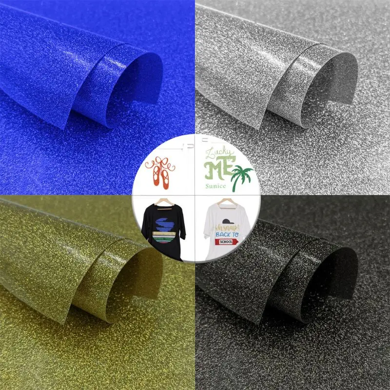 DIY Блестящий теплопередающий винил HTV печатный лист Перманентная клейкая